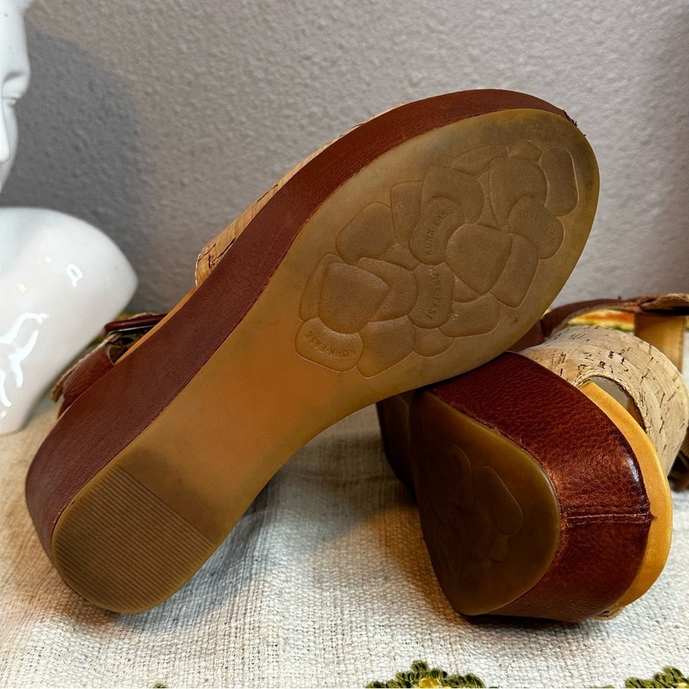 Kork-Ease Womens Keirn ankle strap cork/leather platform wedges sz 7​ - Picture 5 of 10